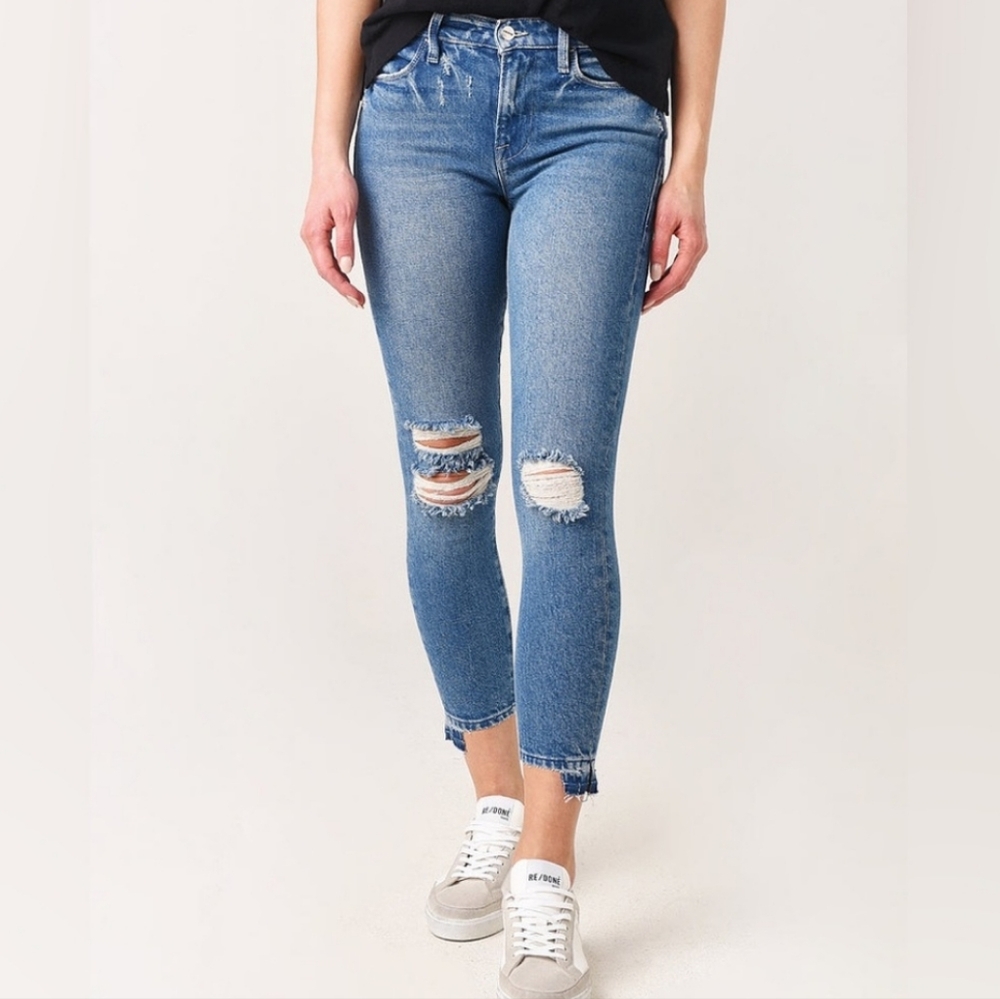 FRAME Le High Skinny Crop Clann rips jeans
